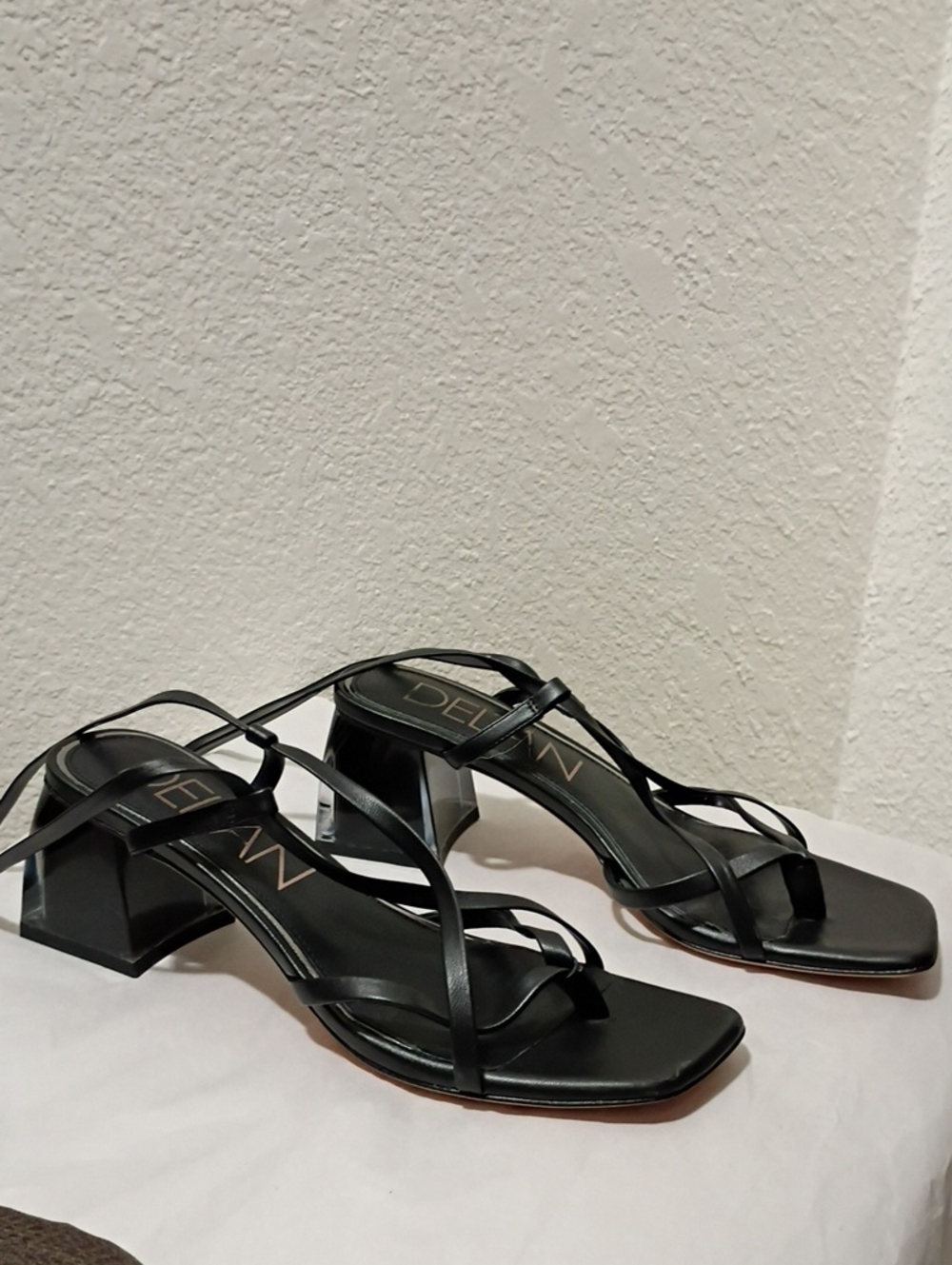 Deltan Ankle Wrap Strappy Block Heel Size 7.5  - Women's - Picture 7 of 12